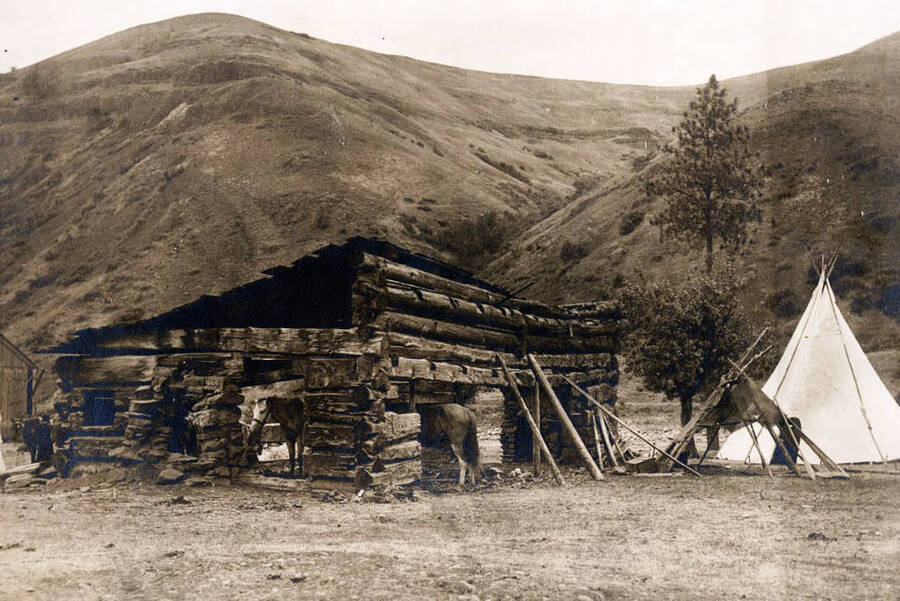 Spalding cabin (1837 ). Lapwai, Idaho. Idaho Cities and Towns Collection