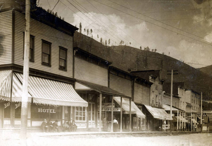Stores on Earl Avenue. Mullan, Idaho. Idaho Cities and Towns Collection