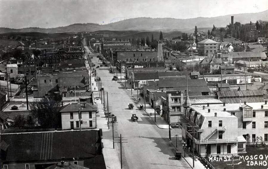 Main Street looking north. Moscow, Idaho. Idaho Cities and Towns