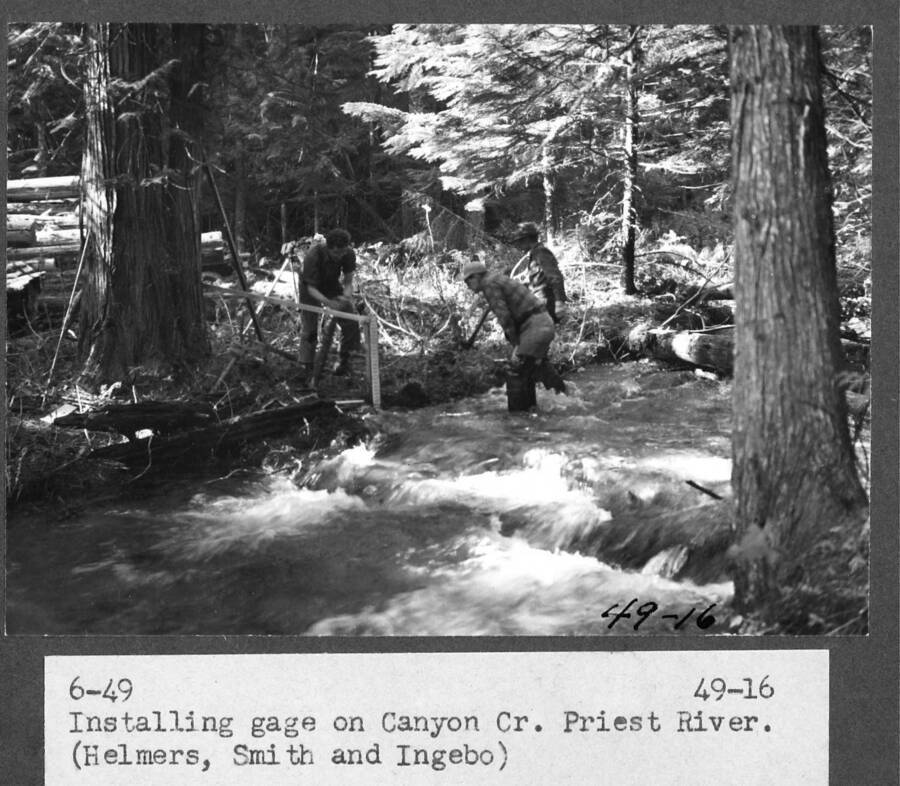 Installing gage on Canyon Creek Priest River Experimental Forest and