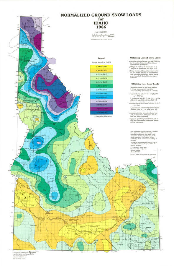 Normalized Ground Snow Loads for Idaho Idaho Historical Maps Collection