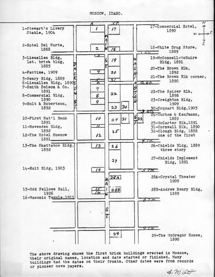 Drawing of first brick buildings in Moscow, circa 1982 Ott Historical