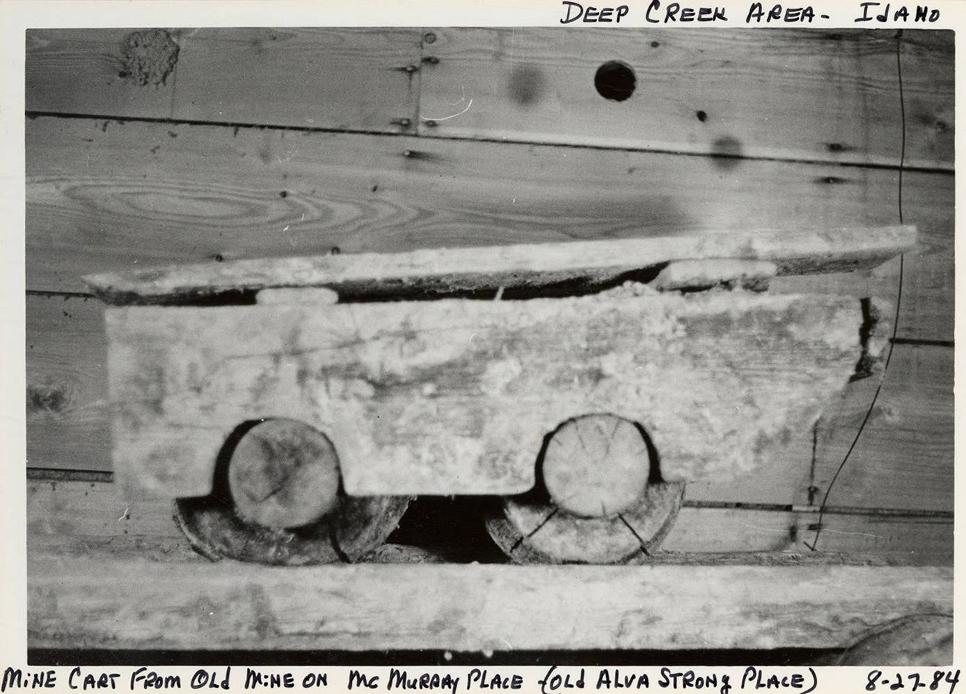 W. McMurray Place Mine Cart [1] Potlatch Historical Society Collection