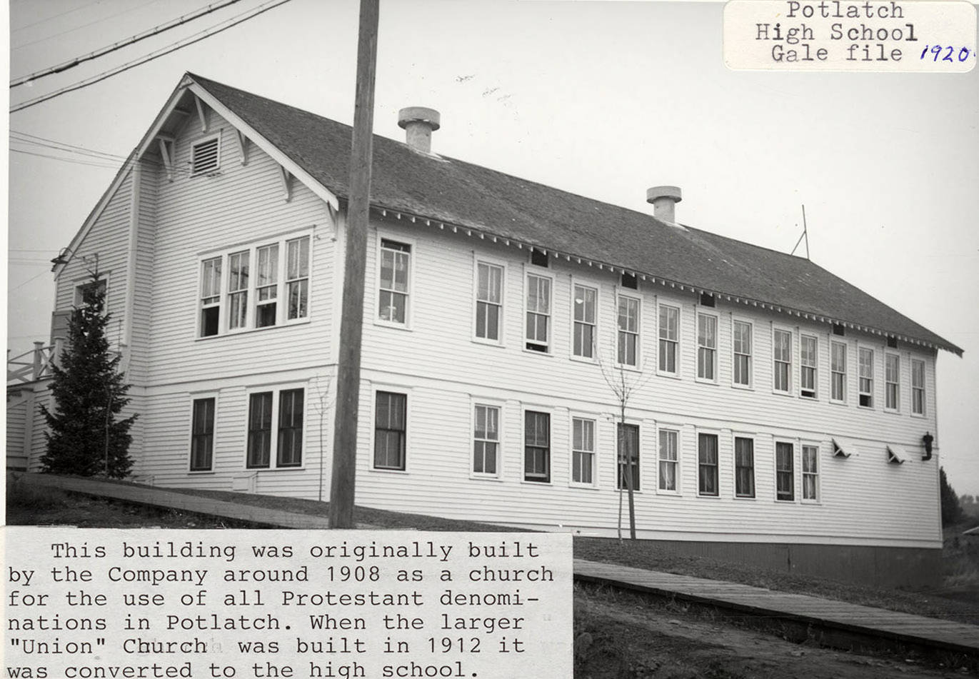 Potlatch High School Building Potlatch Historical Society Collection