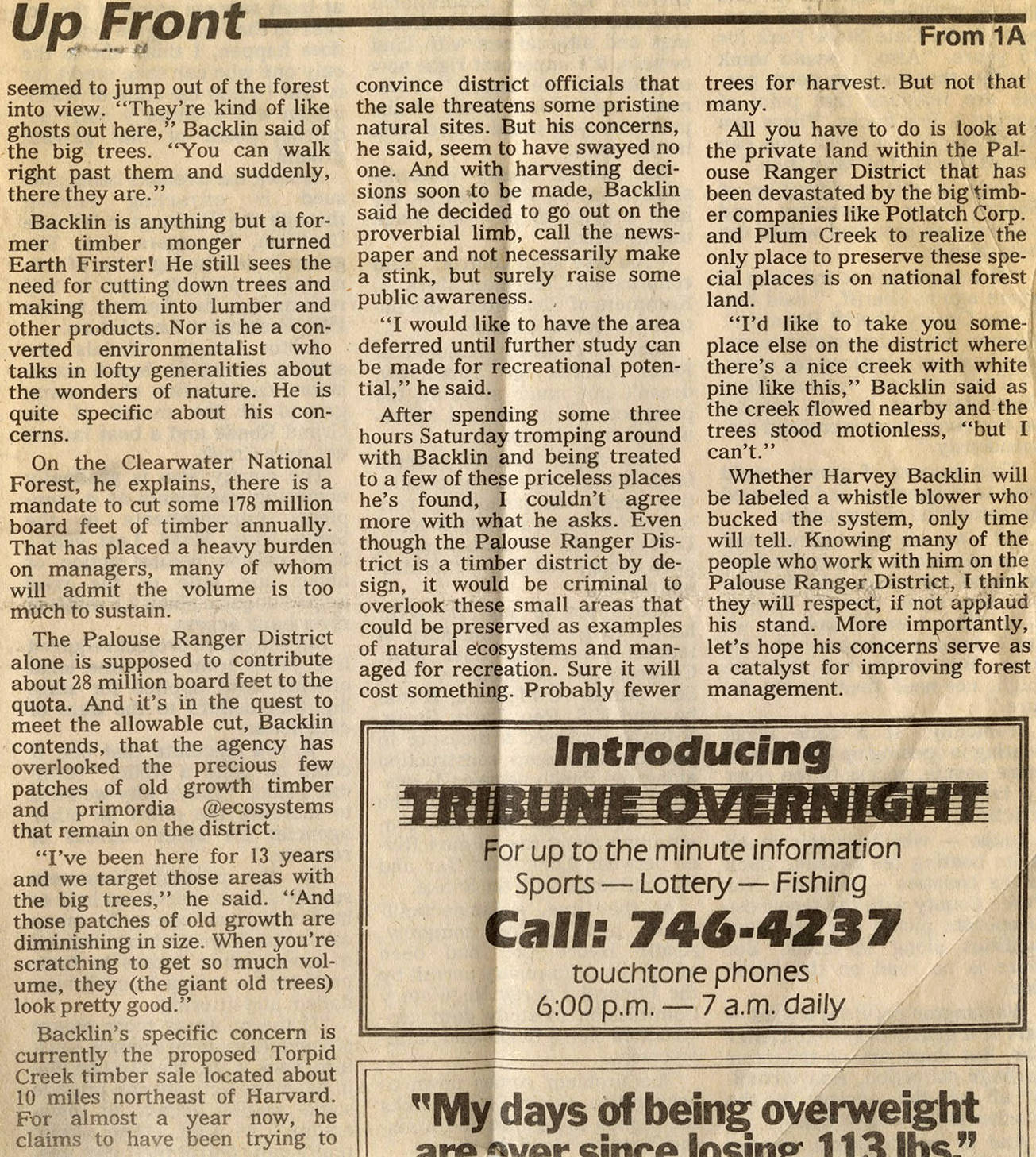 Newspaper Article [2] Potlatch Historical Society Collection