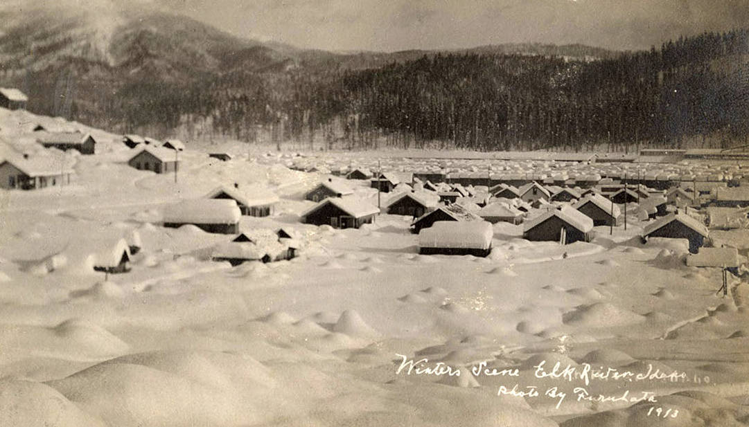 Elk River, Idaho Winter Scene Potlatch Historical Society Collection