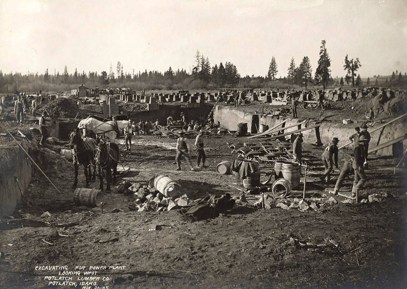 Power Plant Excavation Potlatch Historical Society Collection