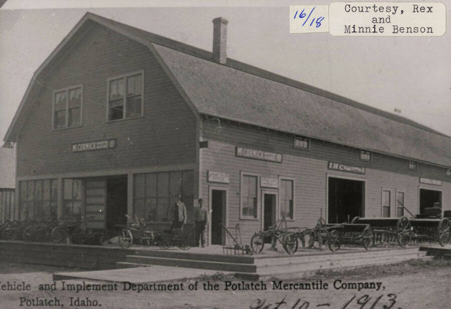 Potlatch Mercantile Co. Vehicle & Implement Dept. Potlatch Historical