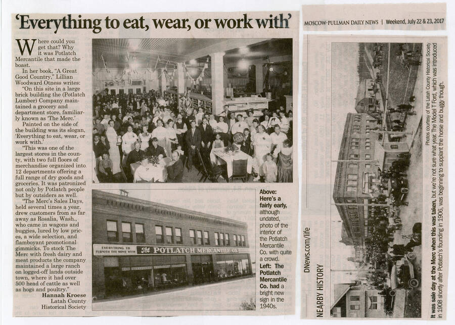 Potlatch Mercantile Potlatch Historical Society Collection