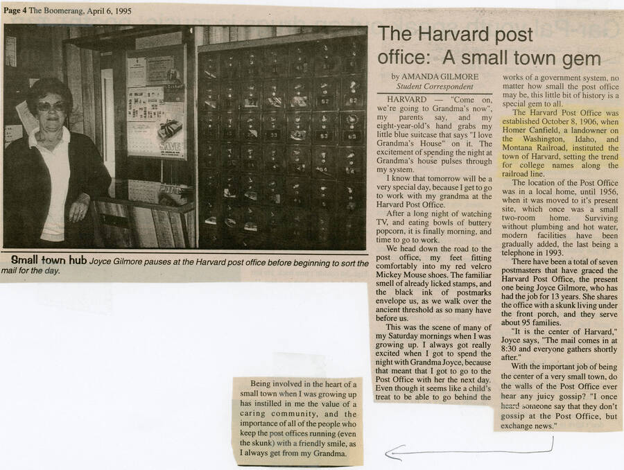 Harvard Post Office Potlatch Historical Society Collection