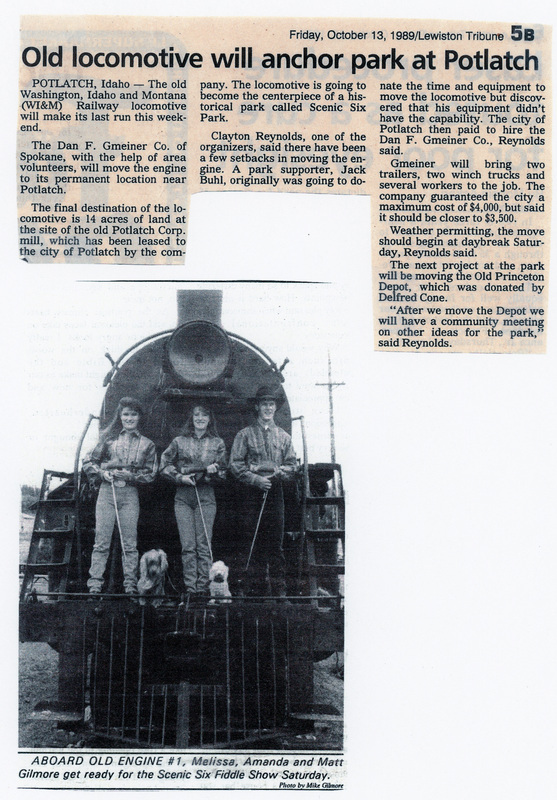 Old will anchor park at Potlatch Potlatch Historical