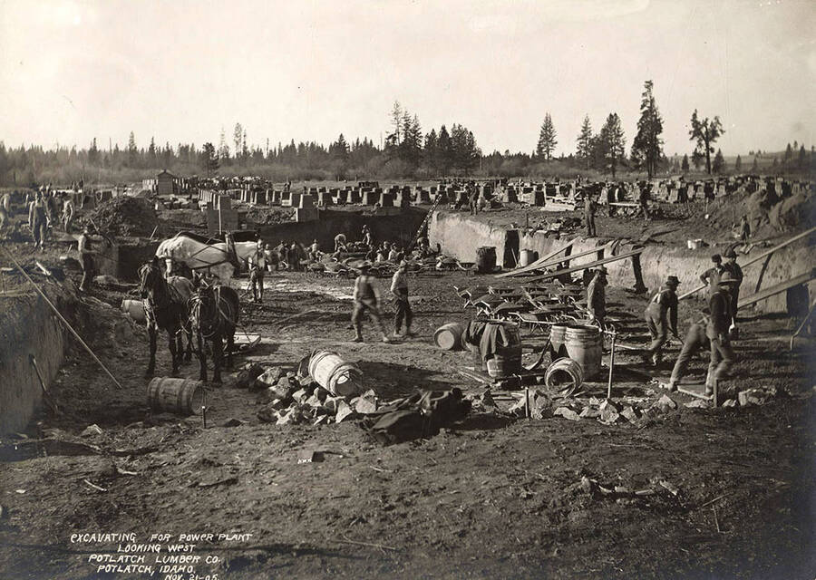 Power Plant Excavation Potlatch Historical Society Collection