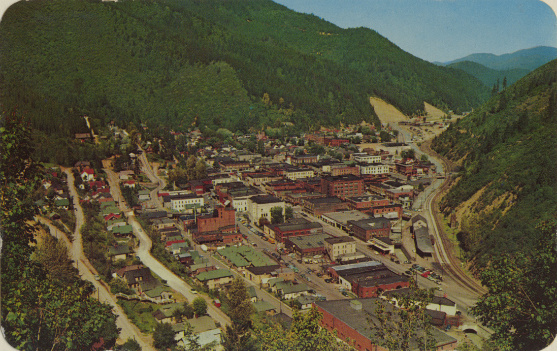 Wallace, Idaho. Aerial. Northwest Historical Postcards Collection