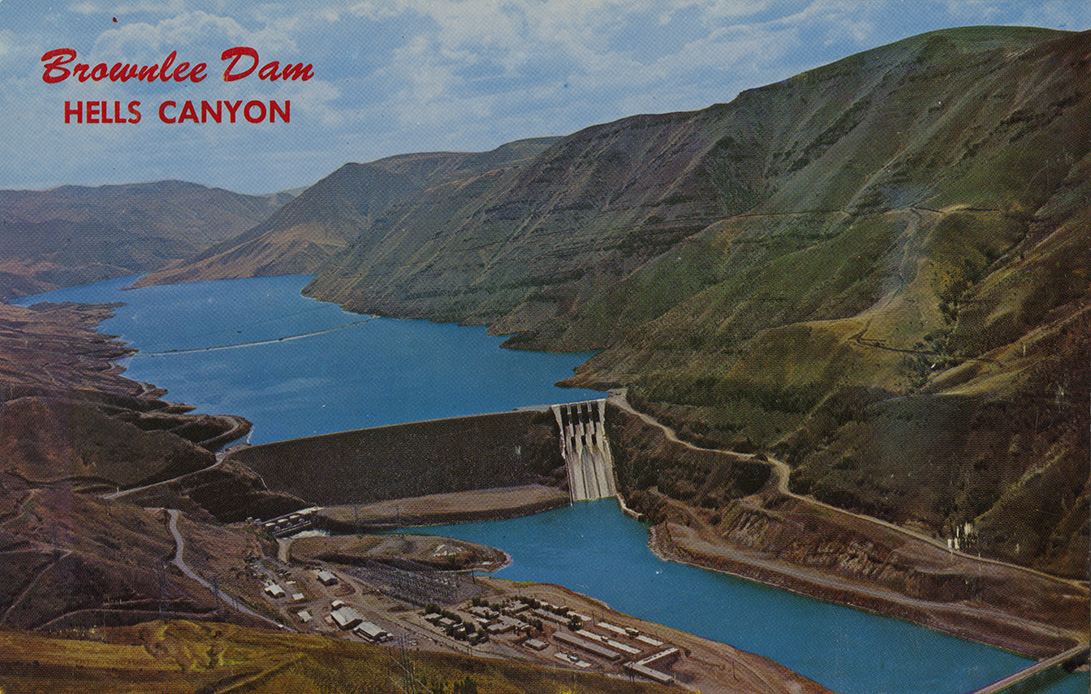 Brownlee Dam, Hells Canyon. Northwest Historical Postcards Collection