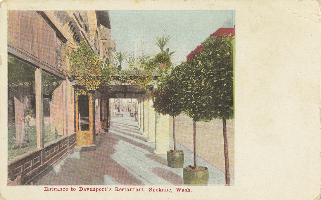Entrance to Davenport's Restaurant, Spokane, Washington Northwest Historical Postcards Collection