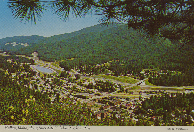Mullan, Idaho, along Interstate 90 below Lookout Pass. Northwest Historical Postcards Collection