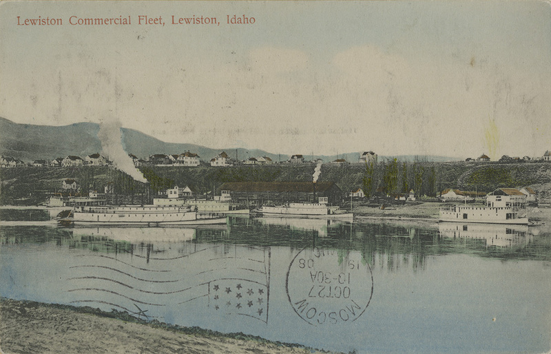 Lewiston Commercial Fleet, Lewiston, Idaho. Steamboats. Northwest Historical Postcards Collection