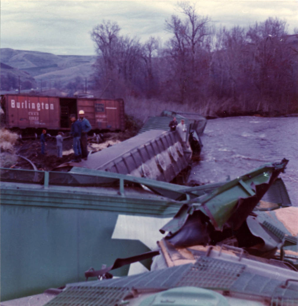 Crashed Train Leaves Damages Hal Riegger Papers, 19811986