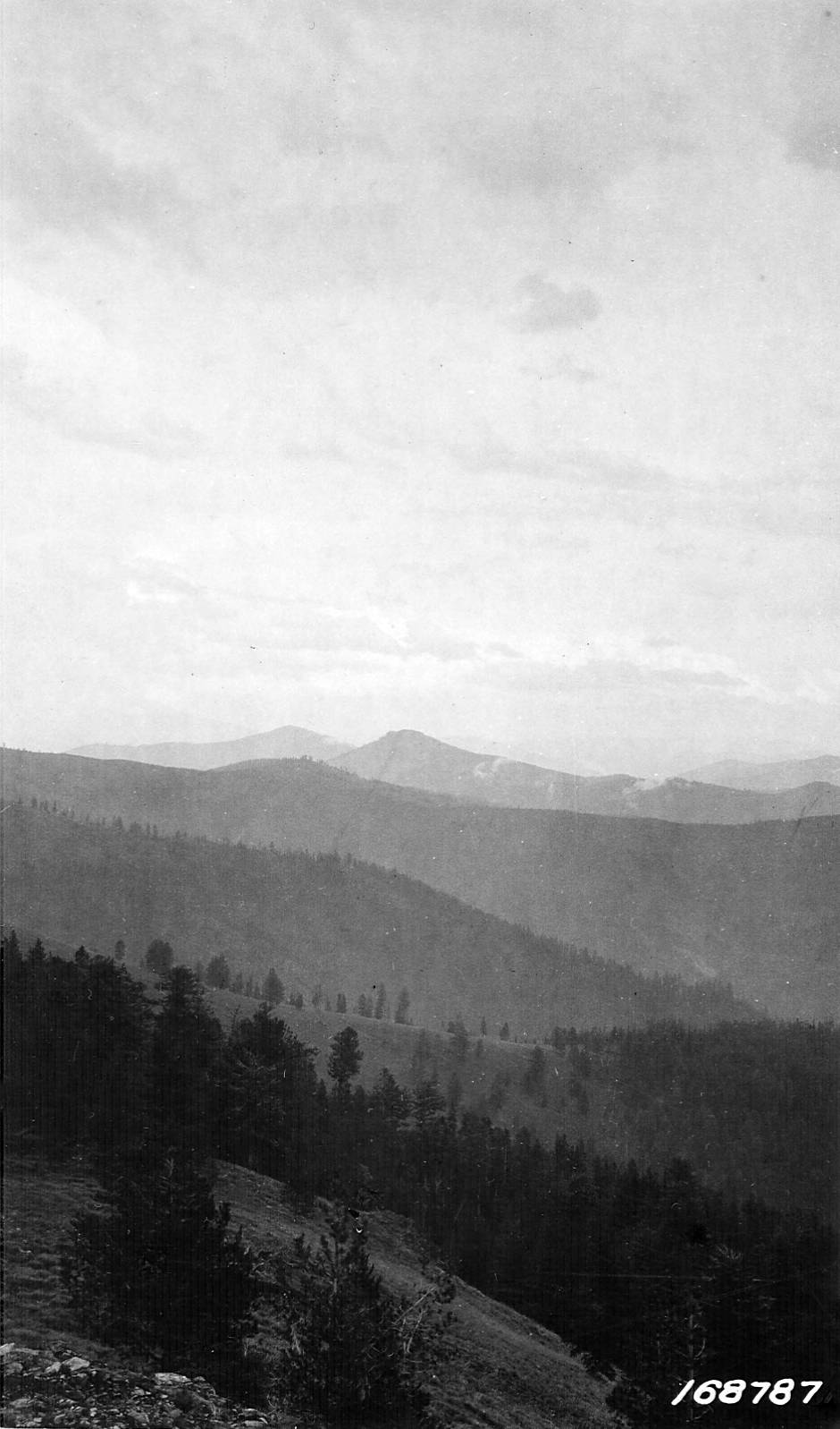 Castle Rock as seen from Nez Perce Peak, Salmon Mountain District The