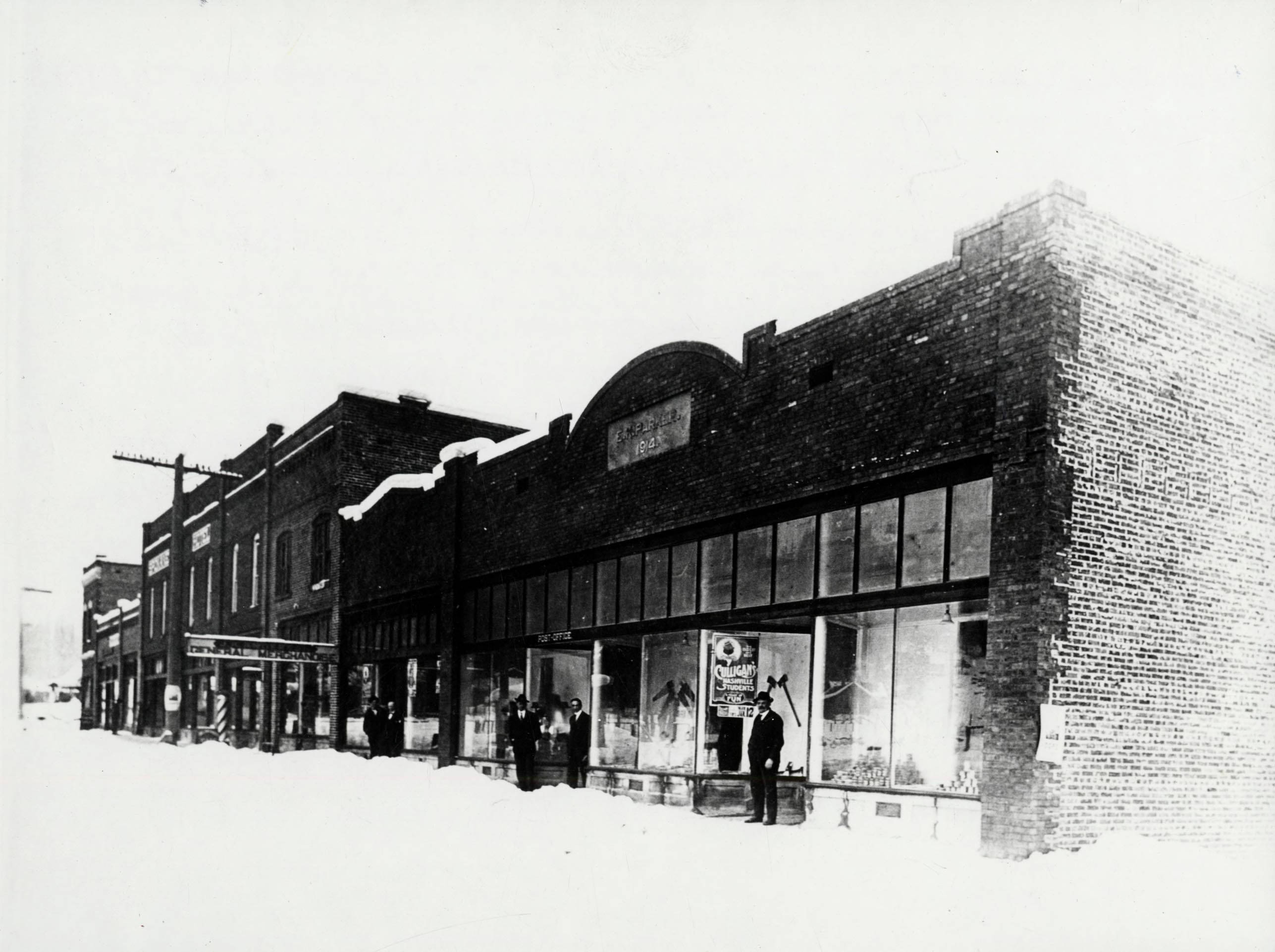 The new Main Street buildings in Bovill, Idaho, after the 1914 fire