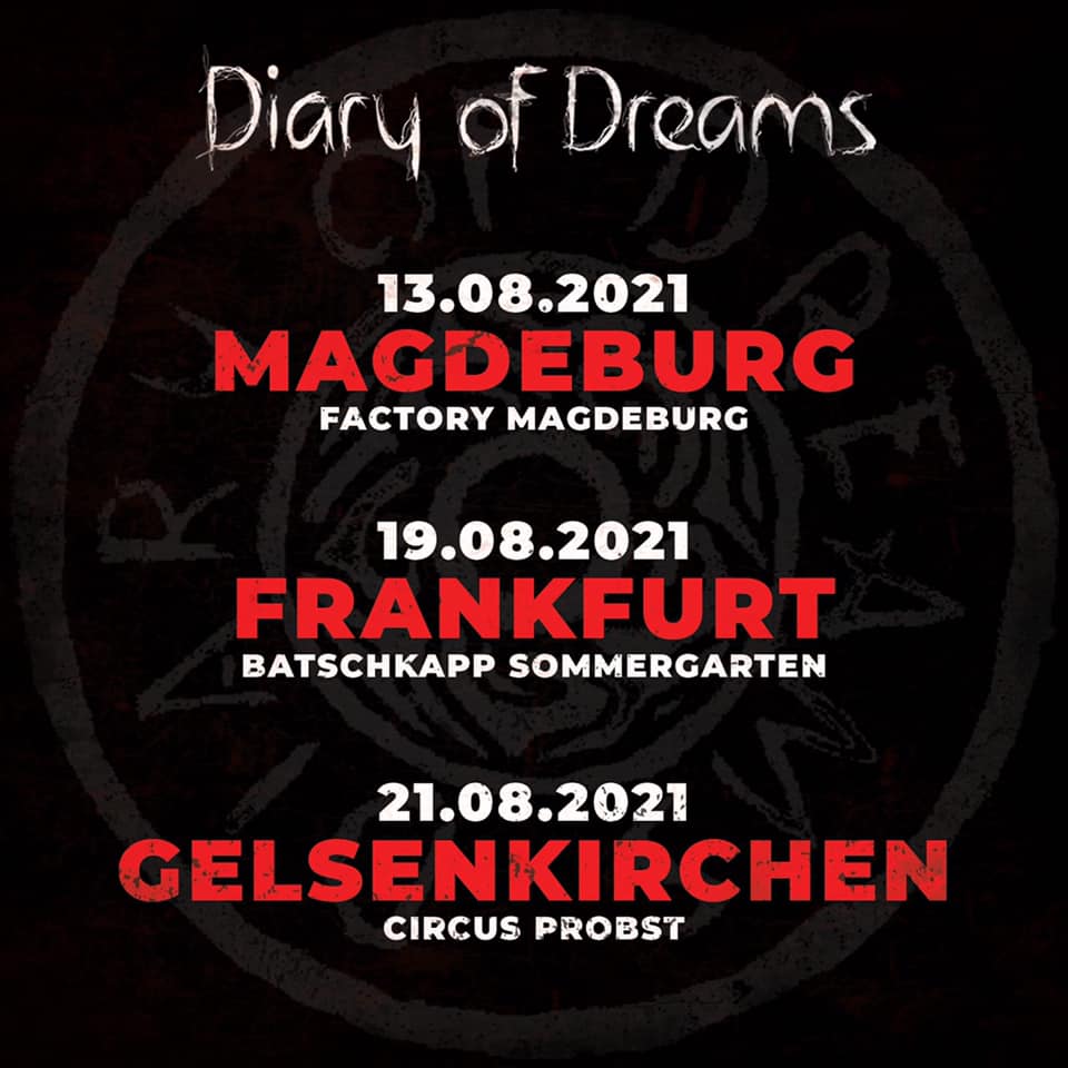 DIARY OF DREAMS Kündigen kurzfristig neue Shows an Obliveon