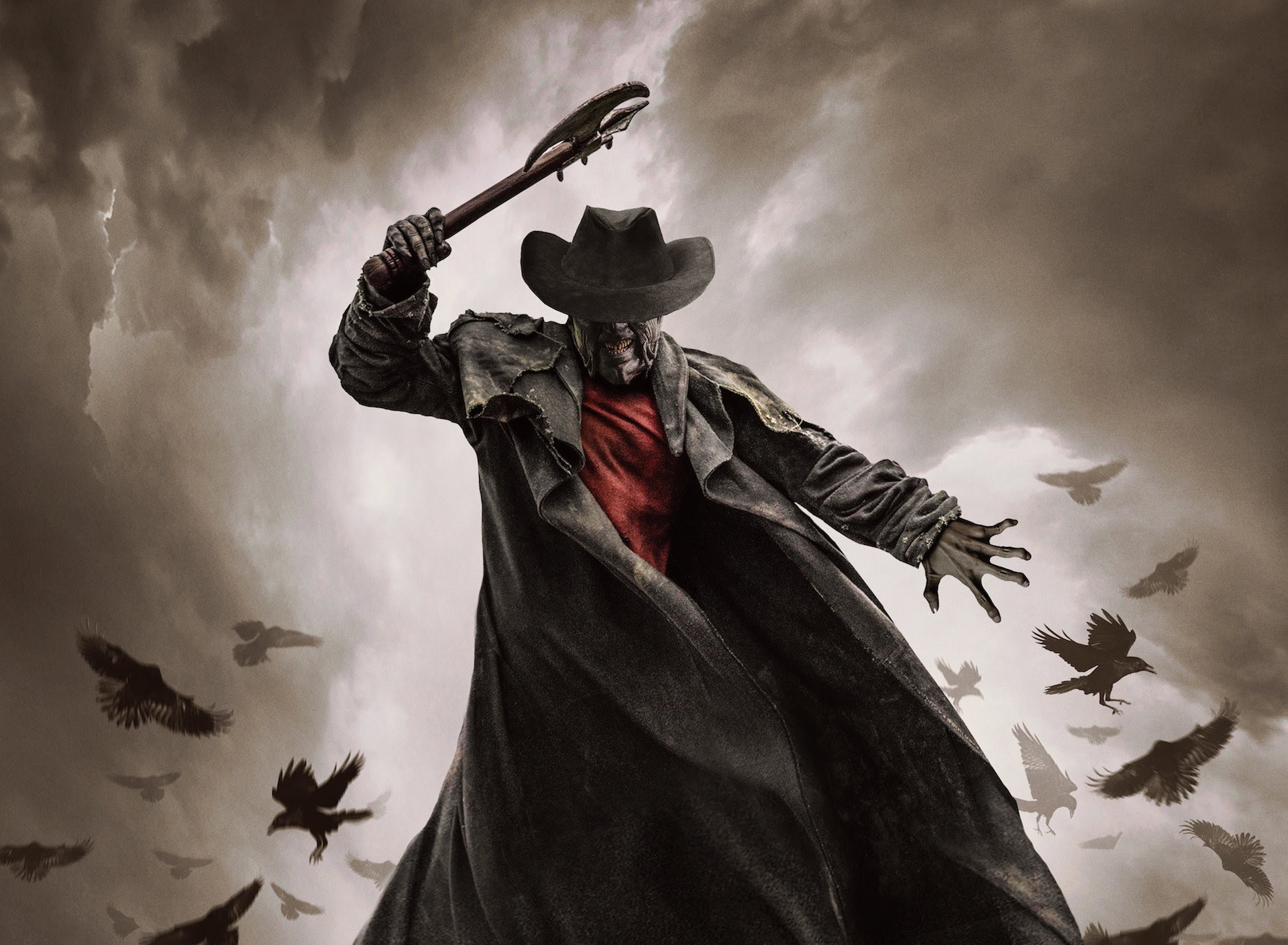 Обои плащ, Jeepers Creepers 3, Джиперс Криперс, птицы, тапор, шляпа для