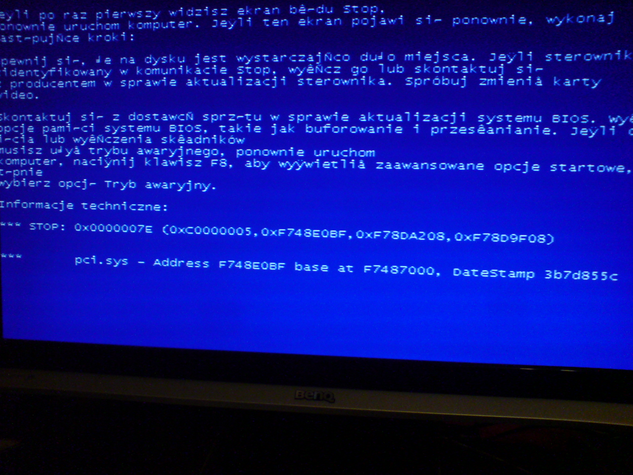 Blue screen przy instalacji systemu windows xp elektroda.pl