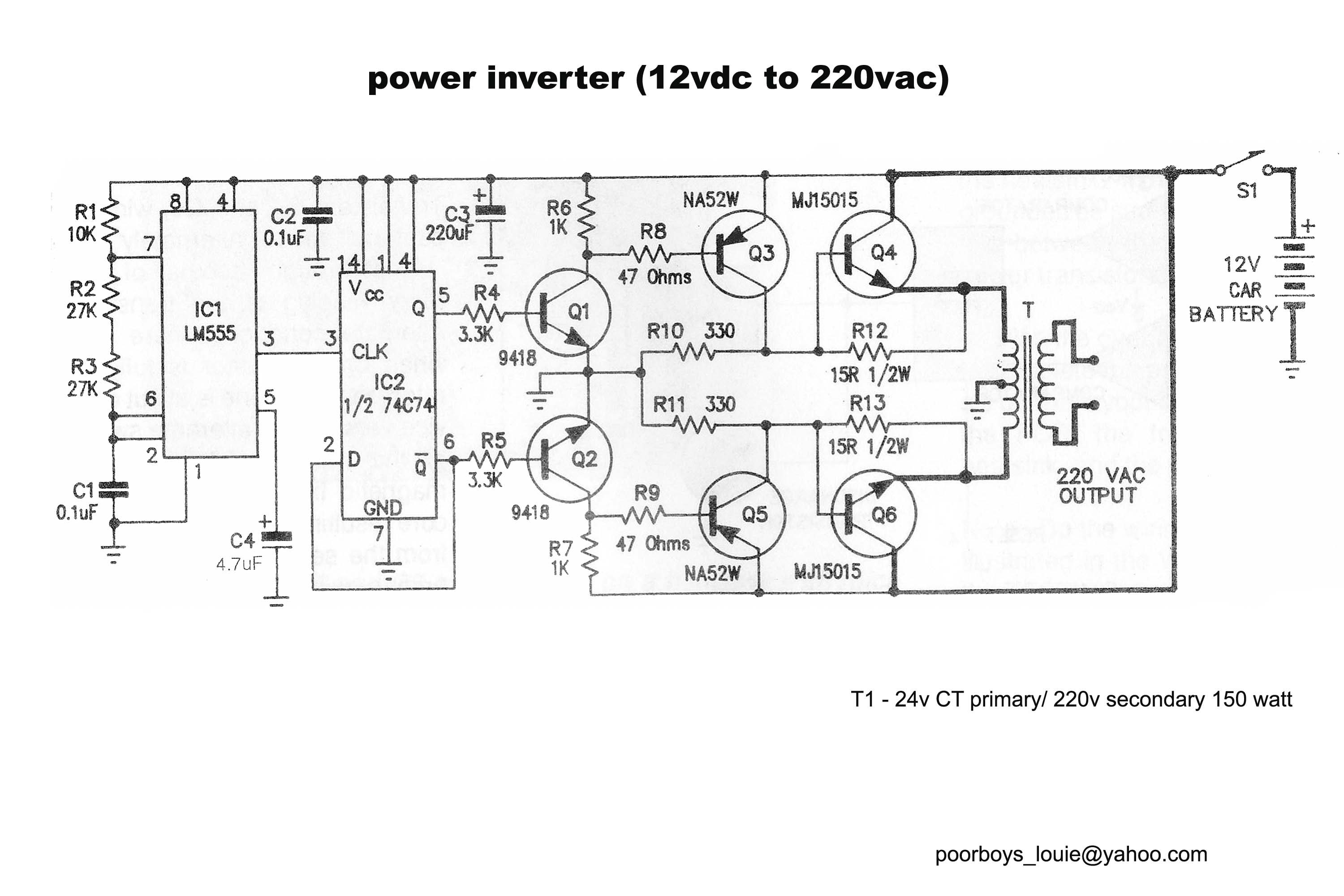 circuit diagram for an inverter circuit | Forum for Electronics