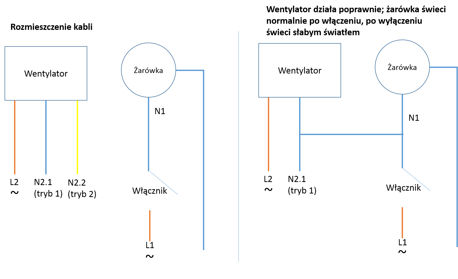 Connecting Bathroom Fan to Light Circuit Layout, Wiring, 2 Fan Modes