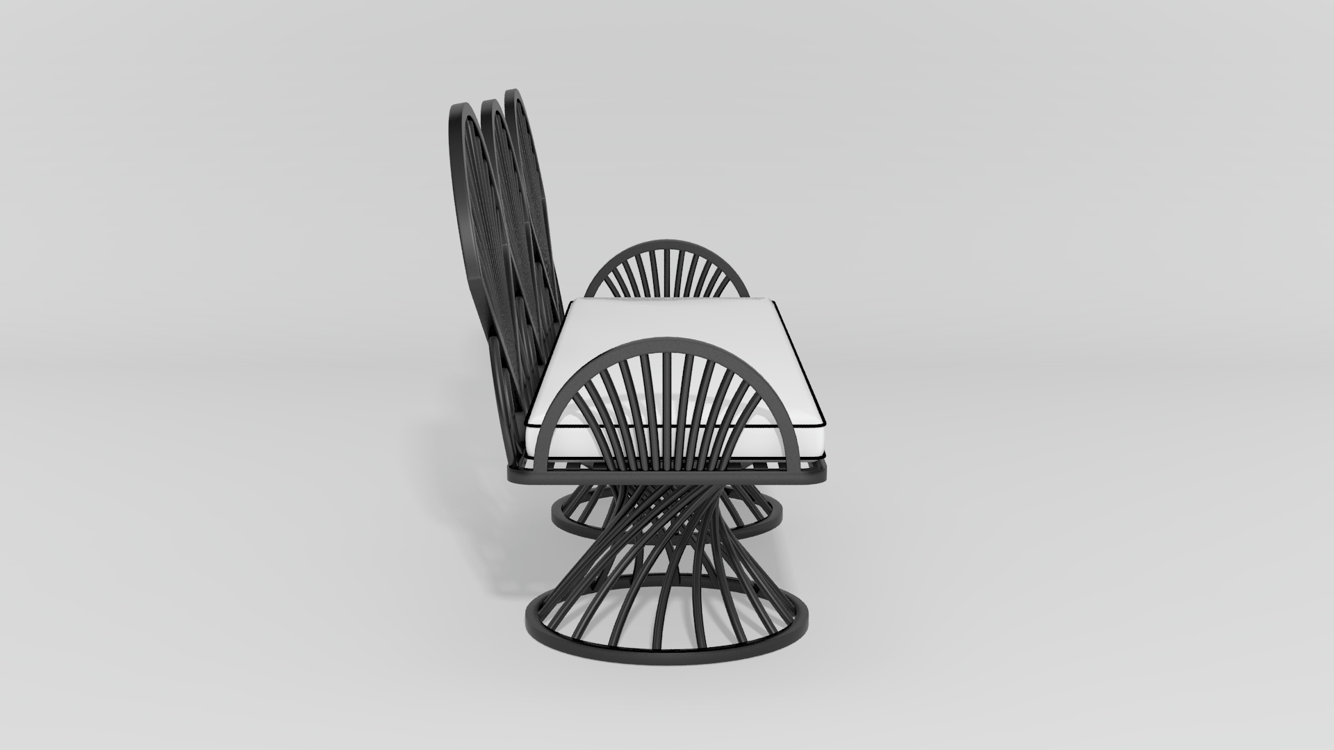 Item 4500, Neptune Garden Bench O'Brien Ironworks