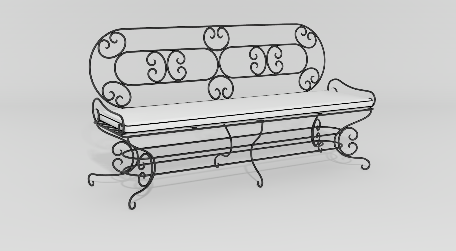Item 4900, French Country Garden Bench O'Brien Ironworks