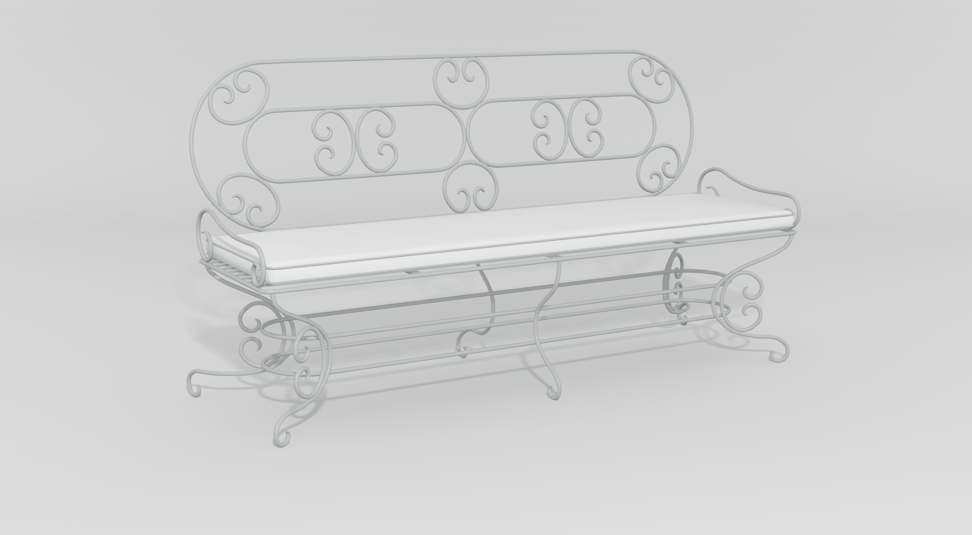 Item 4900, French Country Garden Bench O'Brien Ironworks