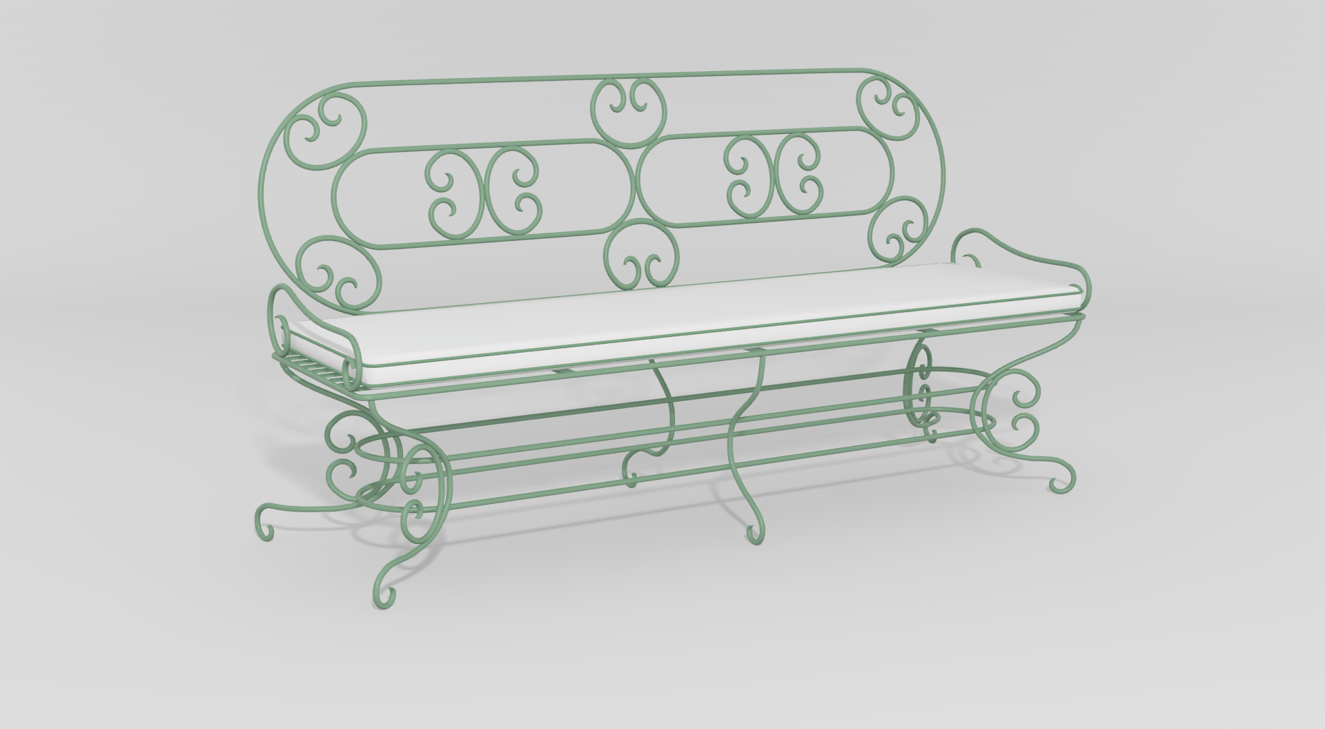 Item 4900, French Country Garden Bench O'Brien Ironworks