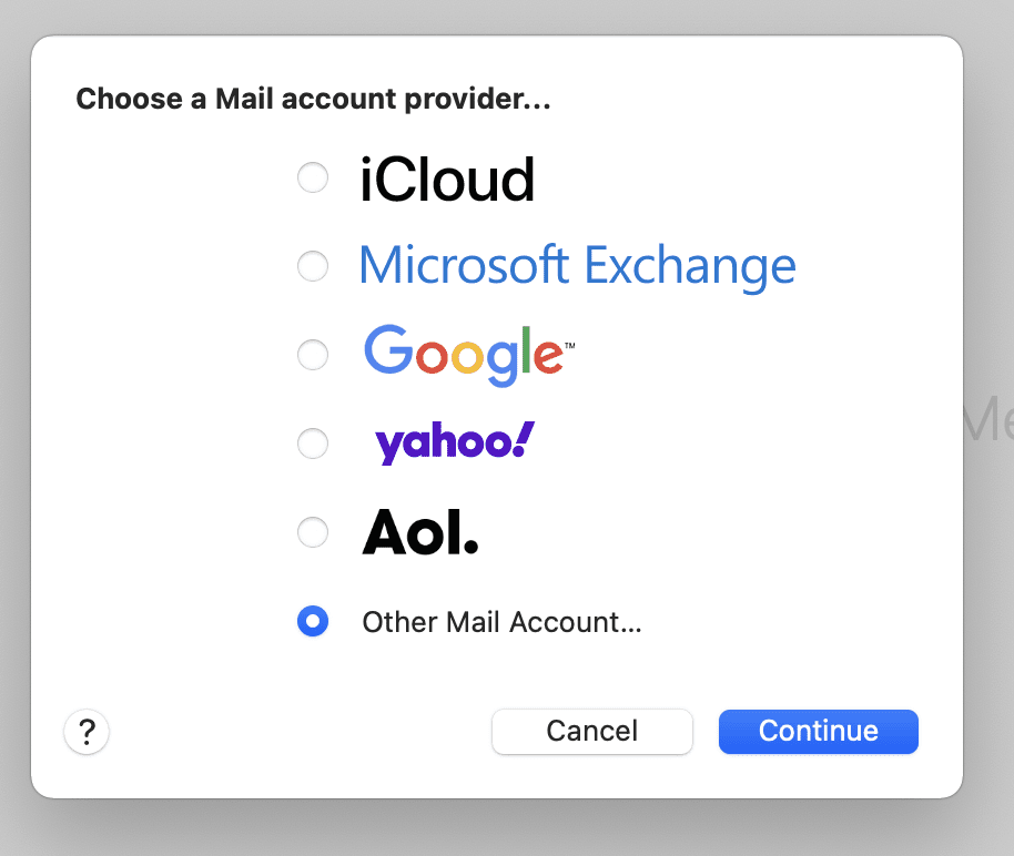 Adding a Mail account in Apple Mail • O’Brien Media site Design