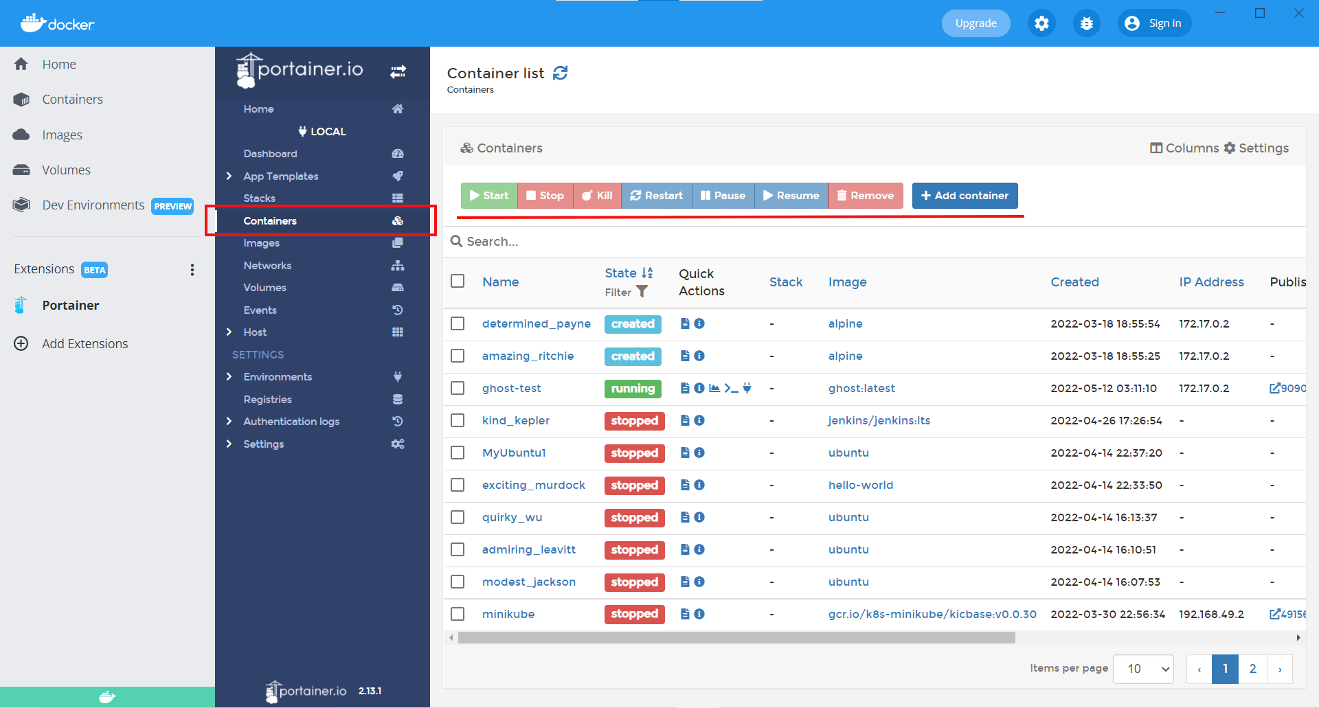 Un aperçu de Portainer, l'une des interfaces de contrôle Docker les plus populaires