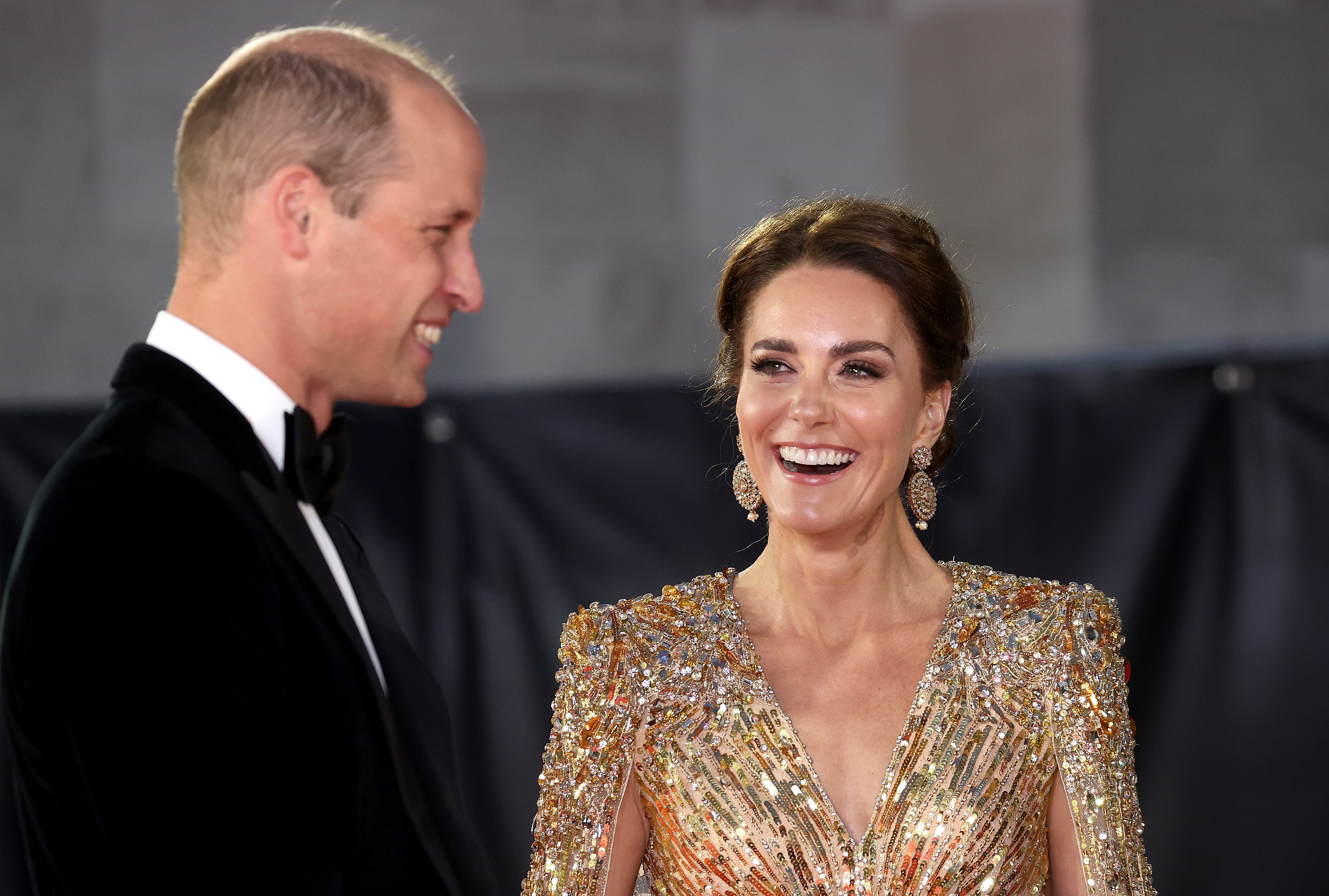 Kate Middleton Wore Gold Sequin Gown to James Bond Premiere Details