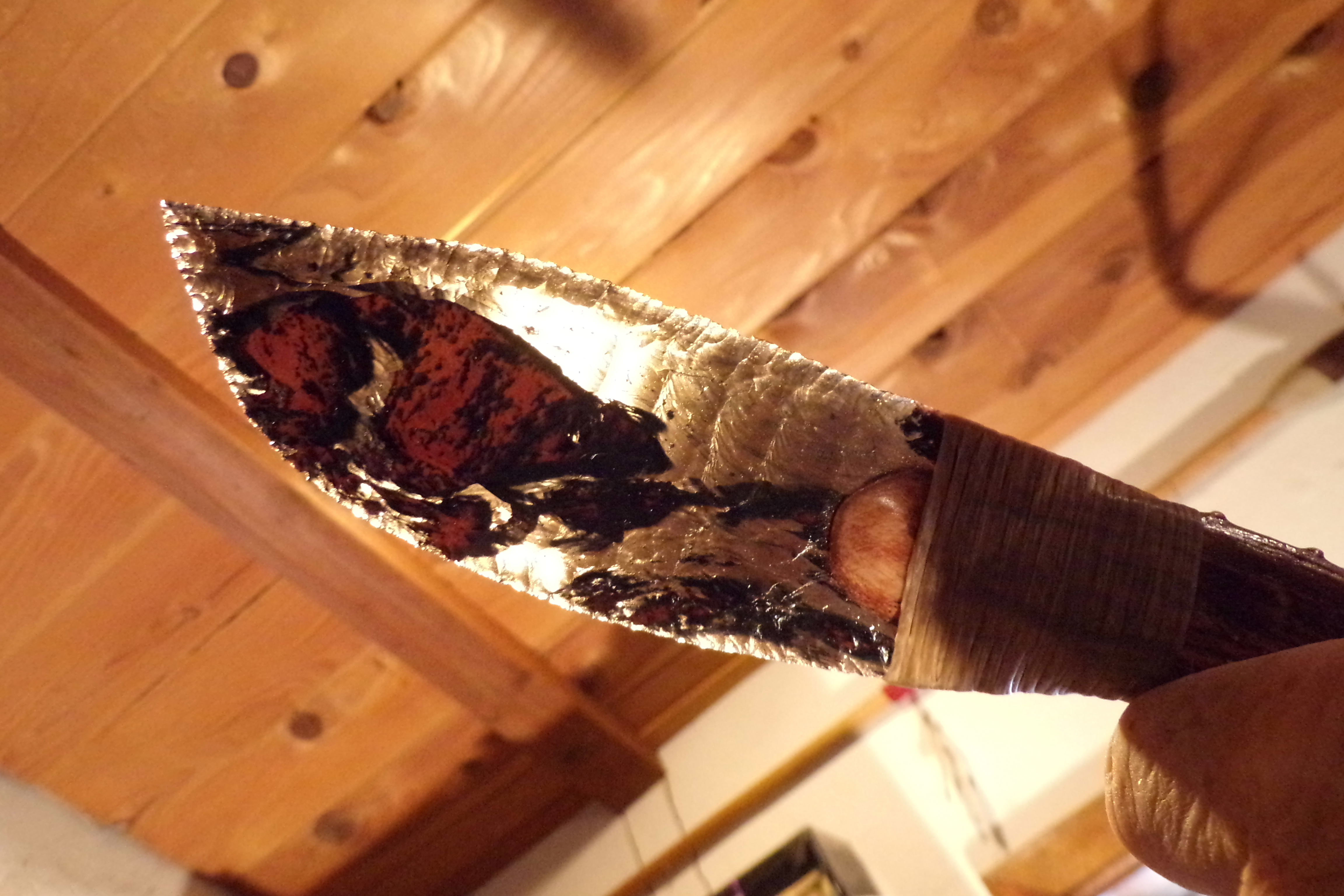 Banded Obsidian skinning Knife