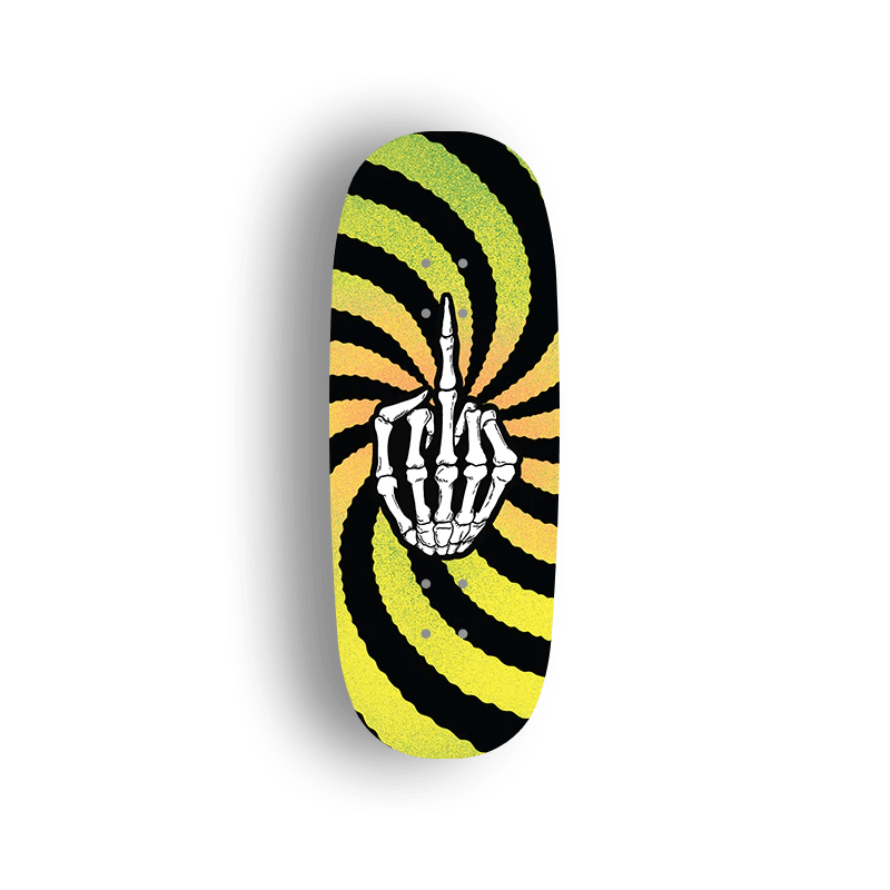 Shop Premium Pro Fingerboard Deck with Skull Middle Finger Graphic