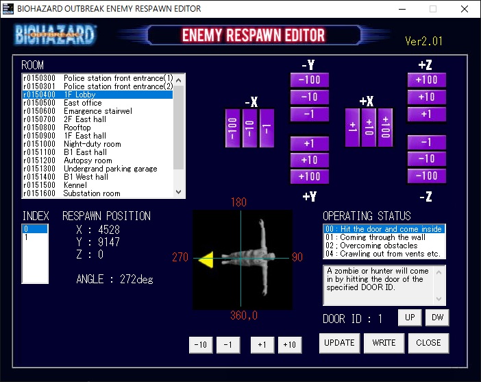 ENEMY RESPAWN EDITOR BIOHAZARD OUTBREAK MODOFIED SOFTWARE