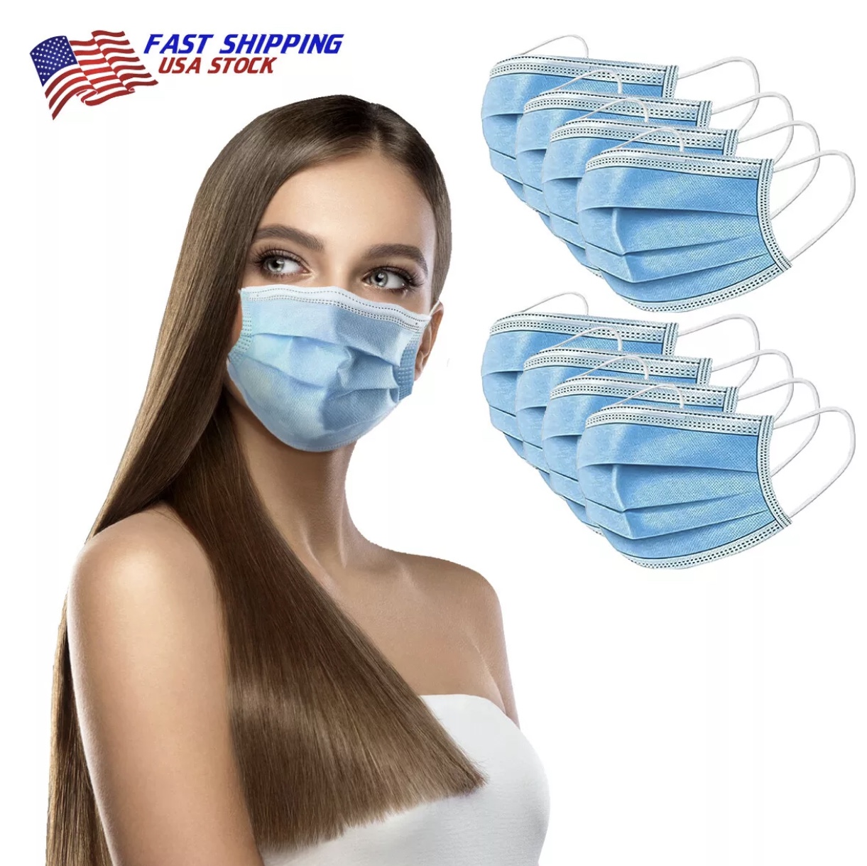 50 PCS Face Mask Mouth & Nose Protector Respirator Masks (1 box)