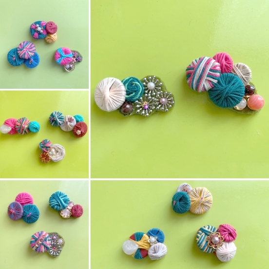 刺繍ボタンブローチの作り方｜コサージュ・ブローチ｜アクセサリー｜ アトリエ ハンドメイドレシピ（作り方）と手作り情報サイト