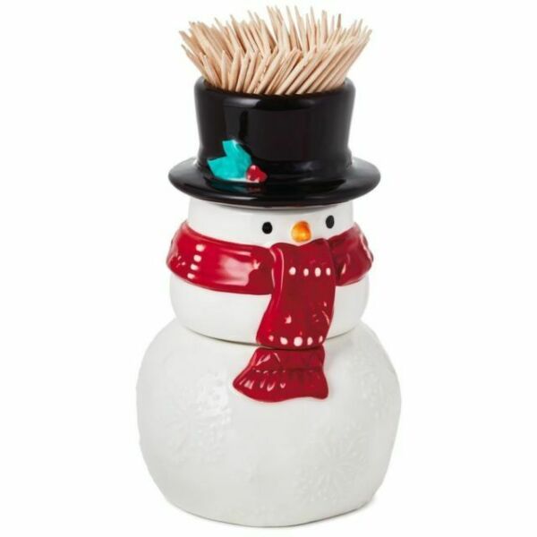 Hallmark Snowman stacking salt, pepper and toothpick holder Occasions