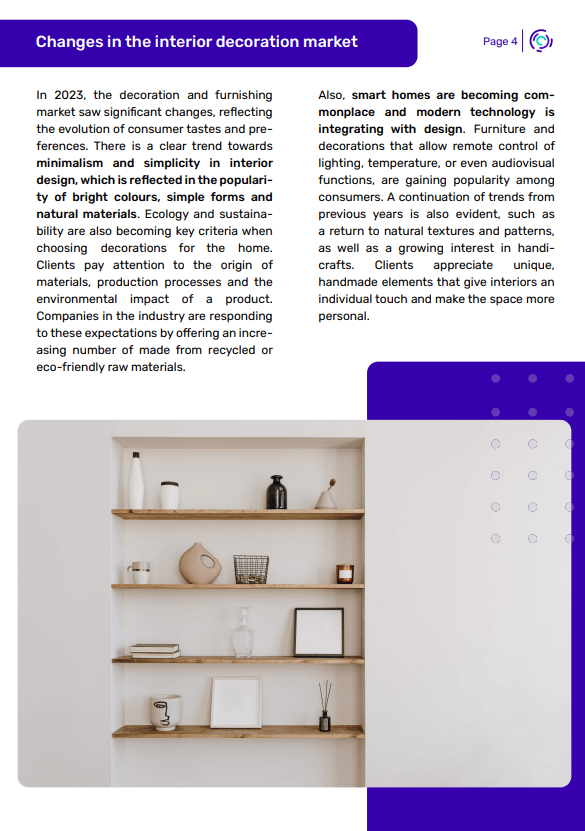 Trends and challenges of the home&décor industry. Market analysis and