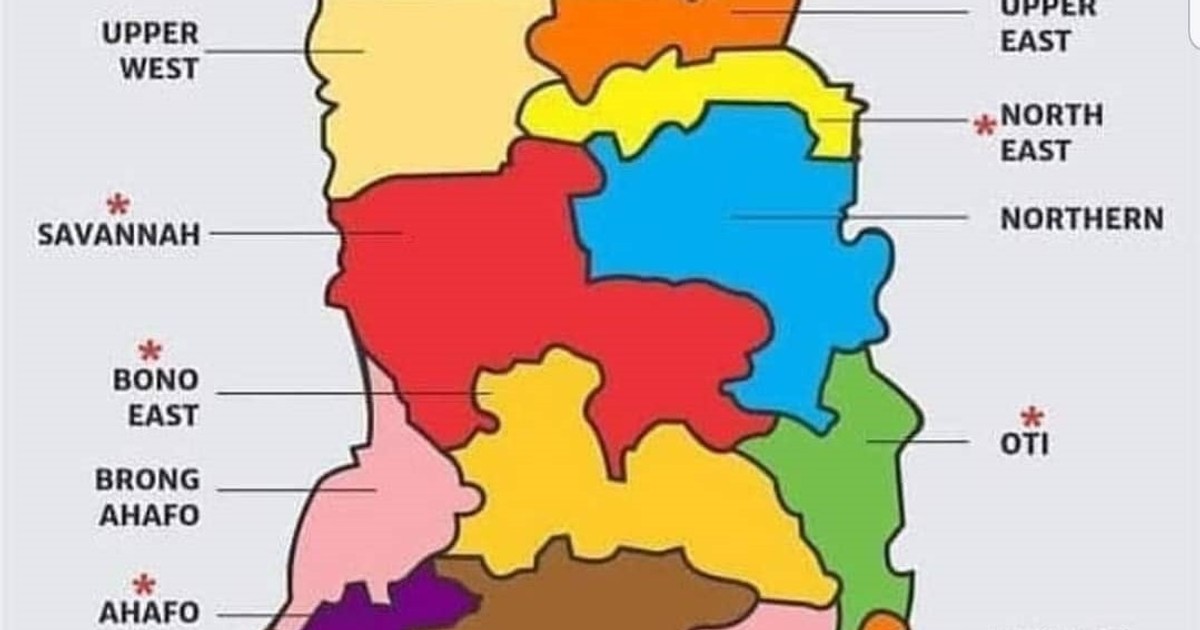 Map Of New Regions In Ghana How many regions are in Ghana? Here’s everything you need to know