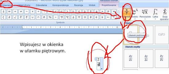 Jak napisać ułamek zwykły w wordzie?