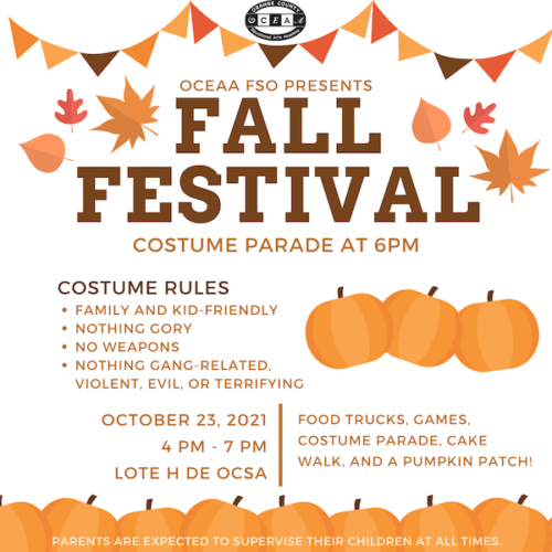 Fall Festival Order Form Formulario para el Festival Anual de Otoño OCEAA a TK8th Santa