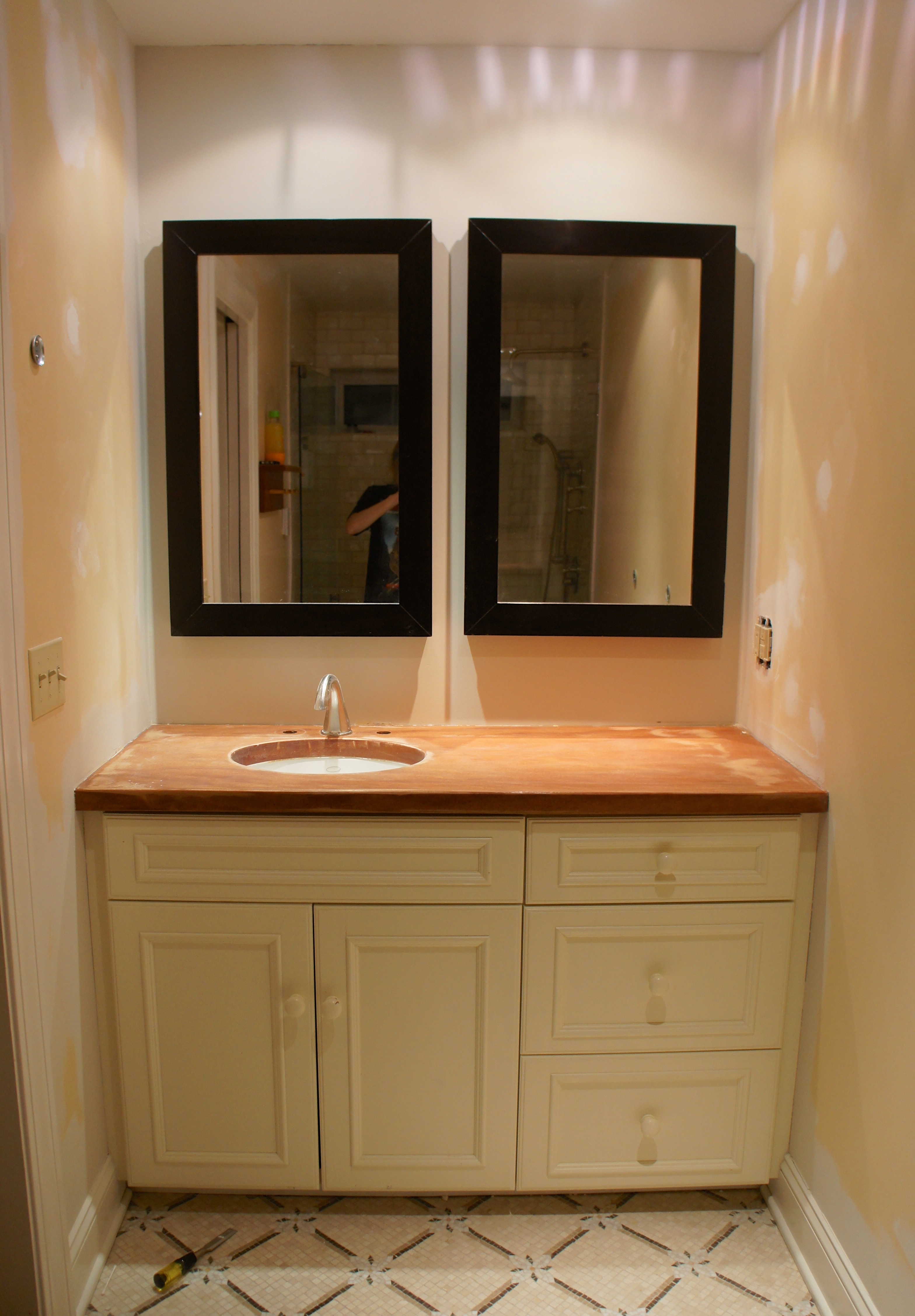 Remnant Vanity Top Installation Ocean Front Shack