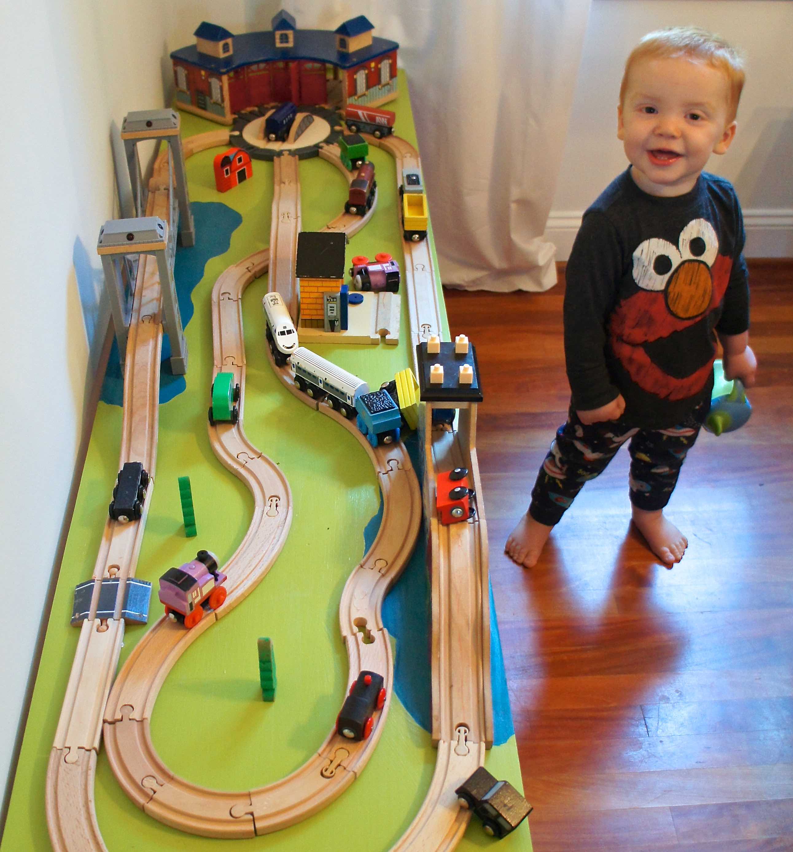 A Repurposed Train Table Ocean Front Shack