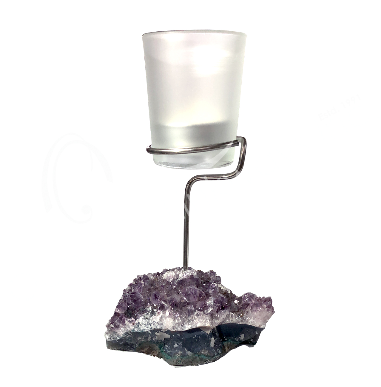 Wholesale Candle Holder Standing on Amethyst Druse