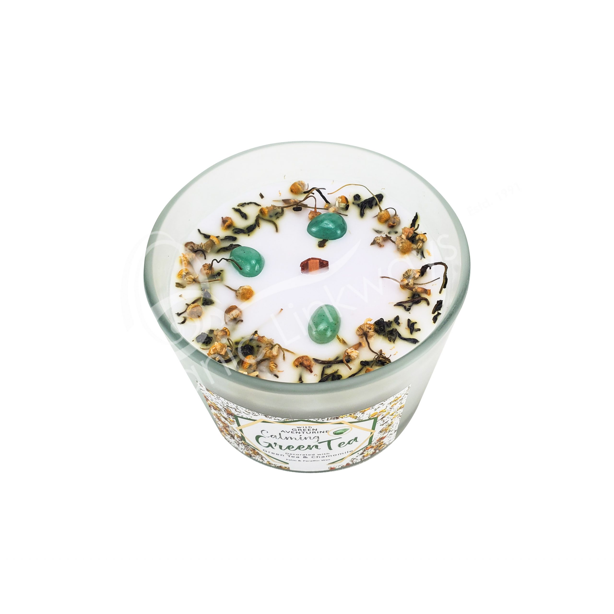 Candle Green Tea with Green Aventurine Oceanic Linkways in NJ